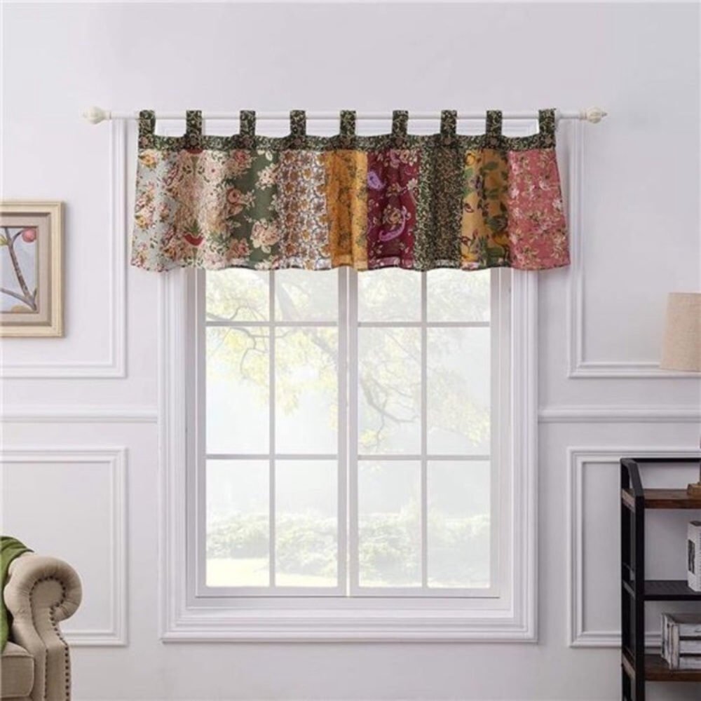 Antique Chic 21 X 84-Inch Cotton Window Patchwork Valance, Multicolor